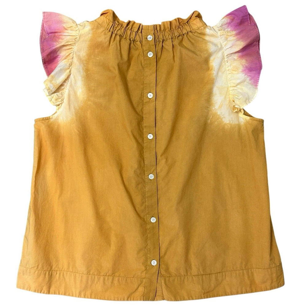 Sea New York Zelda Top Women’s Size 6 Colorful Dip Dye Flutter Sleeves Cotton - Picture 6 of 14